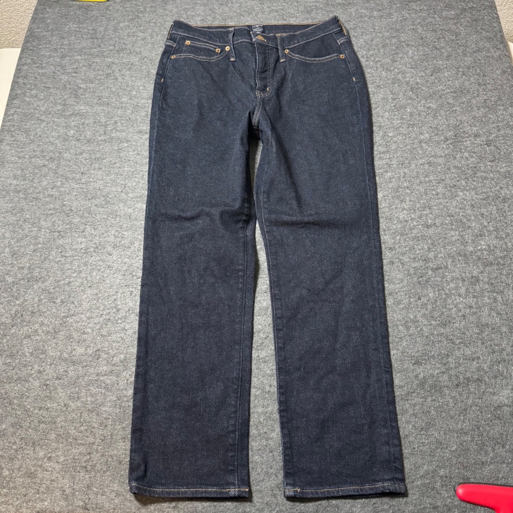 J.Crew Essential Straight Jeans Dark Wash Indigo Denim 28 Womens